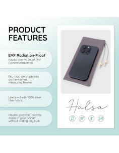 Funda de Blindaje EMF Halsa para Smartphone - Gris 20.32x10.16 cm 2