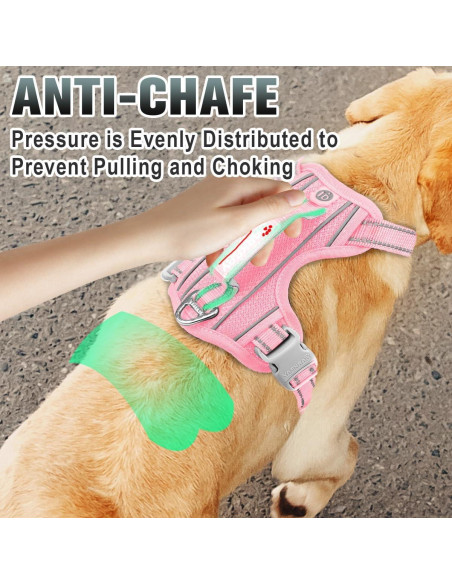 Arnés para Perros Grande BARKBAY Sin Tirones Reflectante Rosa