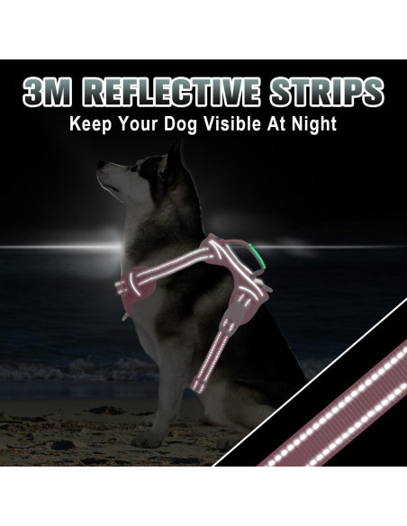 Arnés para Perros Grande BARKBAY Sin Tirones Reflectante Rosa