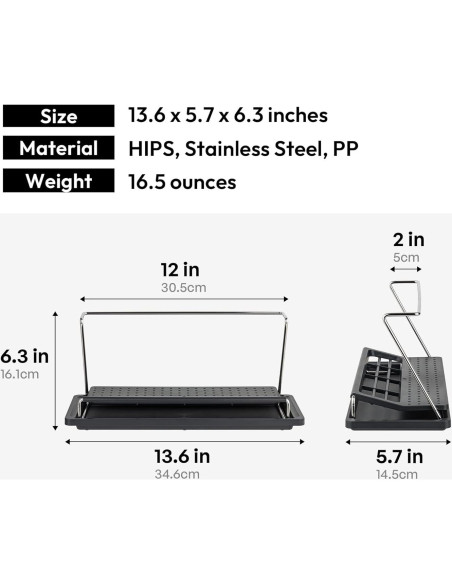 Soporte para Secar Botellas Carrotez - Negro, Polipropileno