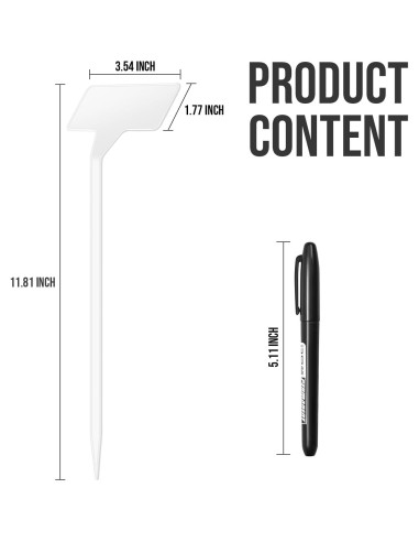 Etiquetas para Plantas 60 Pcs Yuanling 30 cm Blancas Impermeables