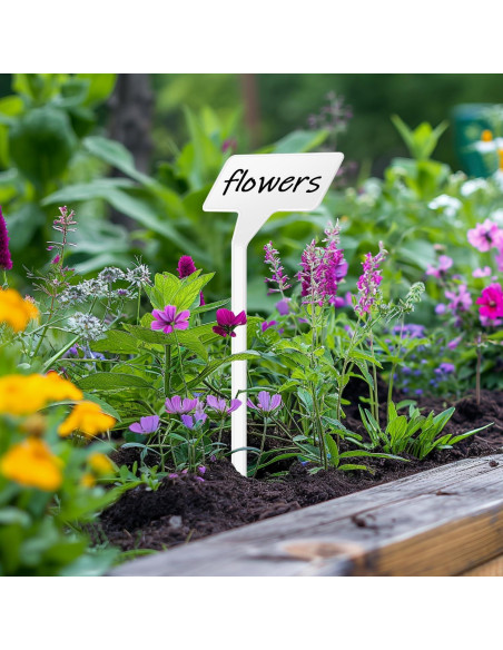 Etiquetas para Plantas 60 Pcs Yuanling 30 cm Blancas Impermeables