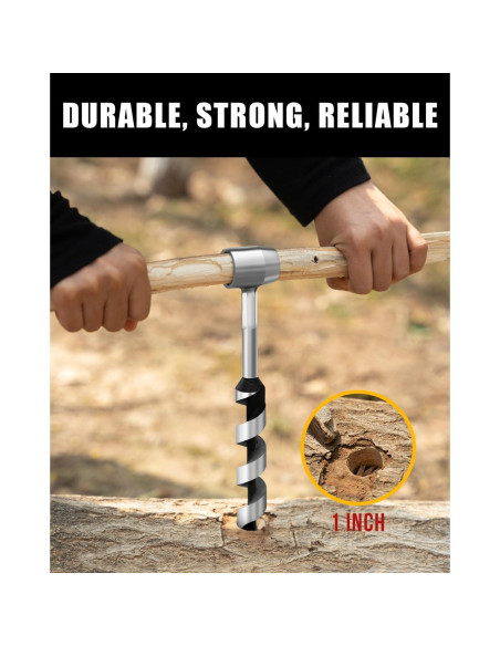 Broca Manual para Madera Burtok 25.4 cm con Funda de Cuero