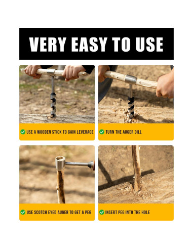 Broca Manual para Madera Burtok 25.4 cm con Funda de Cuero