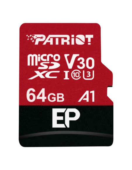 Tarjeta Micro SD Patriot Memory 64GB A1 V30 4K para Android Tarjeta Micro SD Patriot Memory 64GB A1 V30 4K para Android