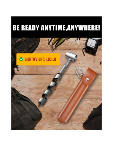 Broca Manual para Madera Burtok 25.4 cm con Funda de Cuero