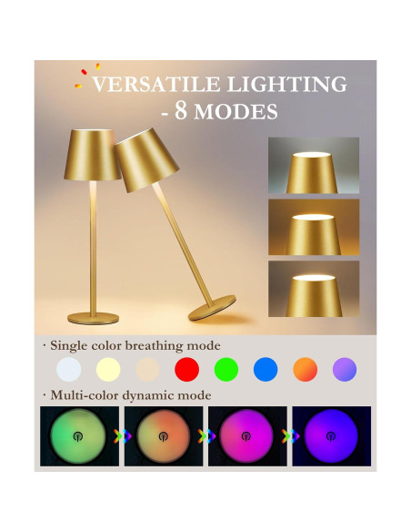 Lámpara de Mesa Inalámbrica RGB Faithorse 5200mAh 2 Paquetes