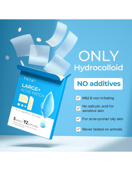 Parches para Acné TKTK Hidrocoloide Grande 92 Piezas 5 Tamaños Parches para Acné TKTK Hidrocoloide Grande 92 Piezas 5 Tamaños