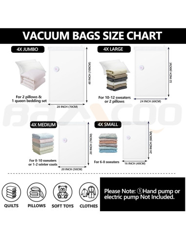 Bolsas de Sellado al Vacío BAMCOO 16 Piezas Variadas