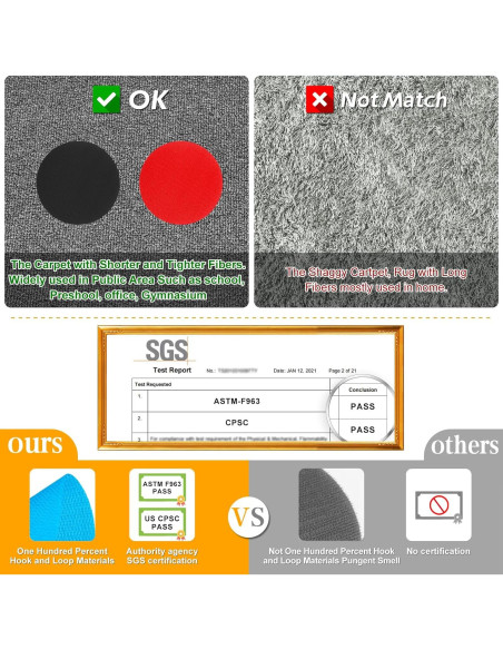 81 Pcs Puntos de Alfombra IKAYAS 10.16 cm para Aula