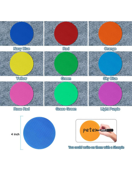 81 Pcs Puntos de Alfombra IKAYAS 10.16 cm para Aula