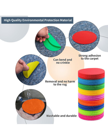 81 Pcs Puntos de Alfombra IKAYAS 10.16 cm para Aula