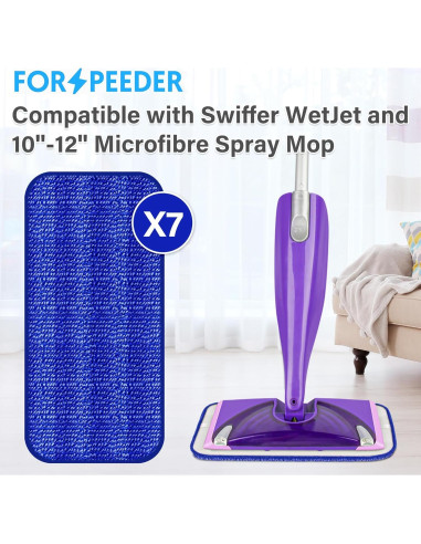 Paños Reutilizables para Mopa Swiffer WetJet - 7 Unidades Microfibra