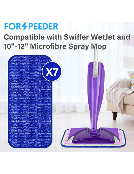 Paños Reutilizables para Mopa Swiffer WetJet - 7 Unidades Microfibra