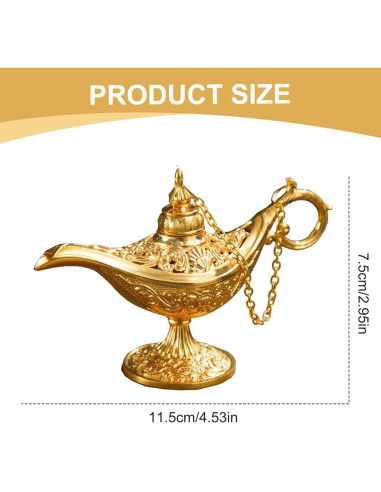Lámpara de Aladino Dorada Vintage CurcKua 29x10x19 cm