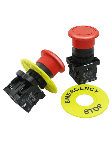 Interruptor de Parada de Emergencia mxuteuk 1NC 1NO 10A 600V