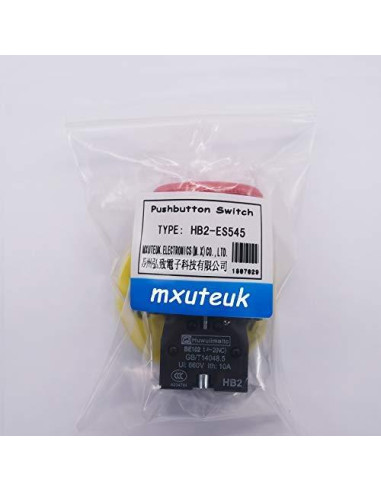 Interruptor de Parada de Emergencia mxuteuk 1NC 1NO 10A 600V