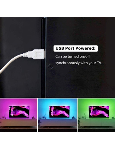 Luces LED de tira 3m Britto RGB para TV 117-165 cm con control remoto