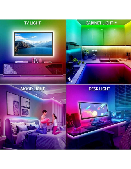 Luces LED de tira 3m Britto RGB para TV 117-165 cm con control remoto