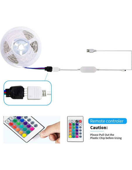Luces LED de tira 3m Britto RGB para TV 117-165 cm con control remoto
