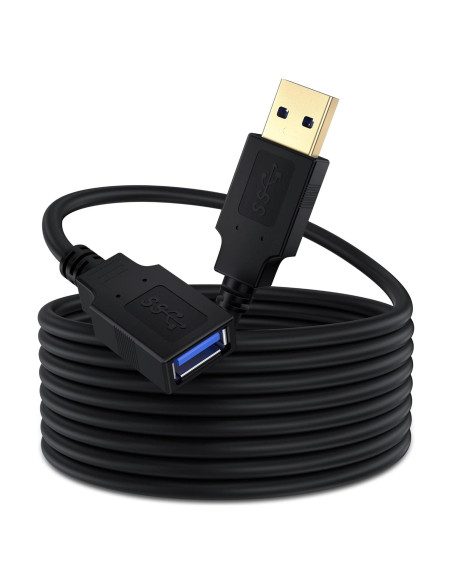 Cable de Extensión USB 3.0 Qxcynsef 4.57m 5Gbps Negro