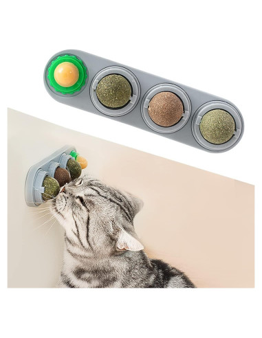 Juguetes para Gatos Potaroma - 4 Bolas de Catnip y Silvervine