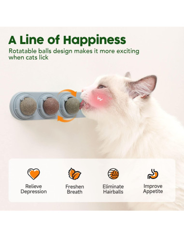 Juguetes para Gatos Potaroma - 4 Bolas de Catnip y Silvervine