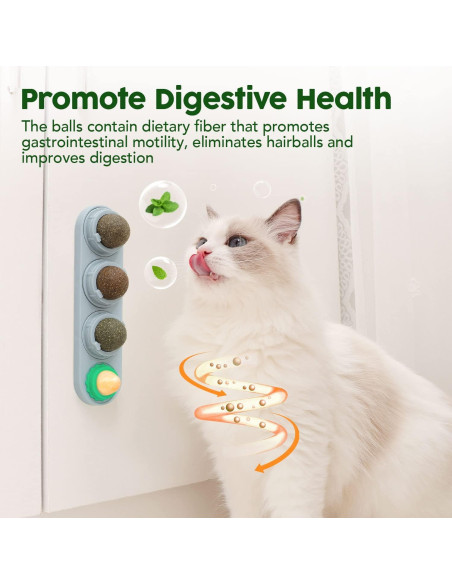 Juguetes para Gatos Potaroma - 4 Bolas de Catnip y Silvervine