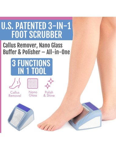 Exfoliador de Pies 3 en 1 Wonex - Removedor de Callos Gris