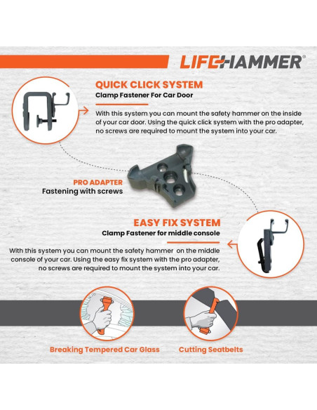 Martillo de Seguridad Lifehammer 012312 con Cortador de Cinturón