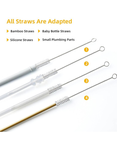 Kit de Cepillos Limpiadores de Popotes ZRHR 9 Piezas 20-30 cm