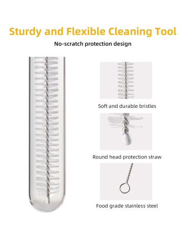 Kit de Cepillos Limpiadores de Popotes ZRHR 9 Piezas 20-30 cm