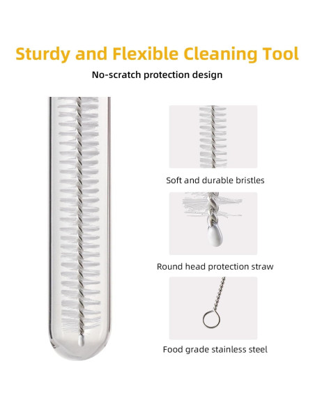 Kit de Cepillos Limpiadores de Popotes ZRHR 9 Piezas 20-30 cm