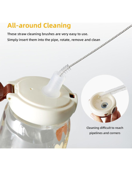 Kit de Cepillos Limpiadores de Popotes ZRHR 9 Piezas 20-30 cm