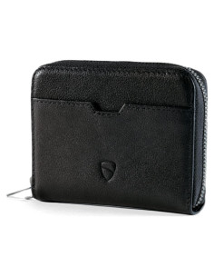 Billetera de cuero Vaultskin Mayfair con bloqueo RFID - Negro