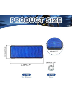 Reflectores Traseros PATIKIL 2 Pcs Azul Plástico 8.8x3.4 cm 2