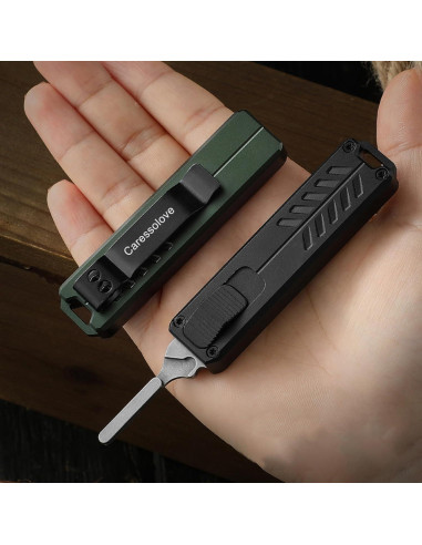 Cuchillo Utility Retráctil Automático Caressolove 11cm Negro