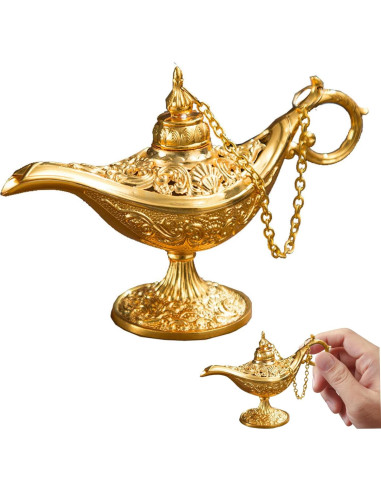 Lámpara de Aladino Dorada Vintage CurcKua 11.5x4x7.5cm