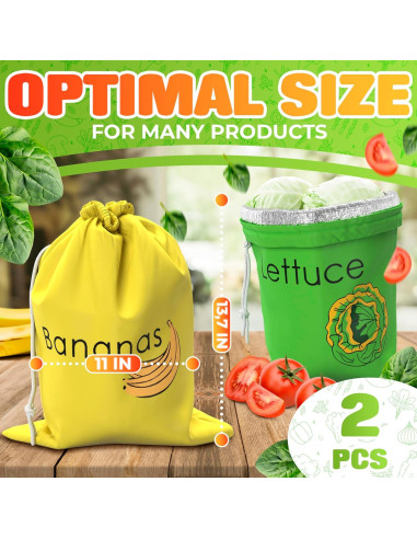 Bolsas Reutilizables VIKROM para Frutas y Verduras 2 Piezas