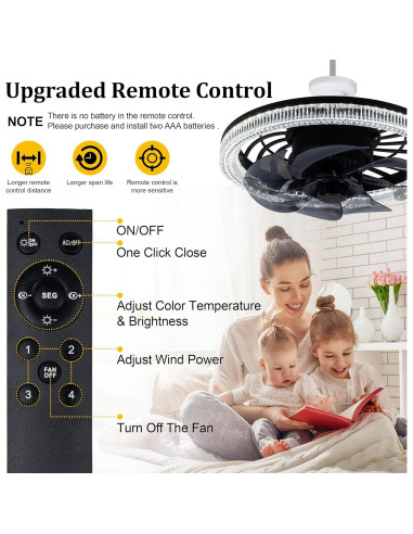 Ventilador de Techo con Luz CybaaLuxzus E26 Control Remoto
