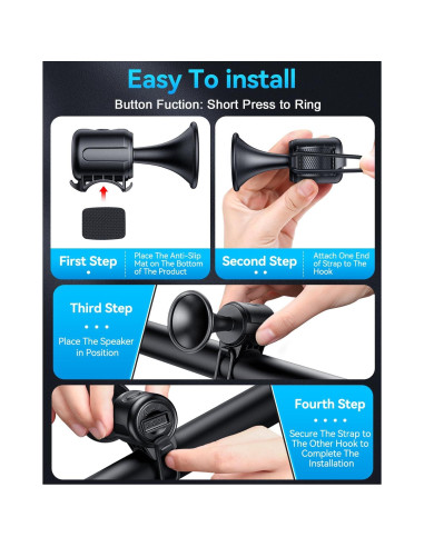 Timbre Eléctrico para Bicicleta POWVINE 130db Montaje Manillar