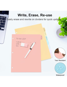 Separadores de Carpeta LRFWJS 8 Pestañas Reutilizables Carta 2