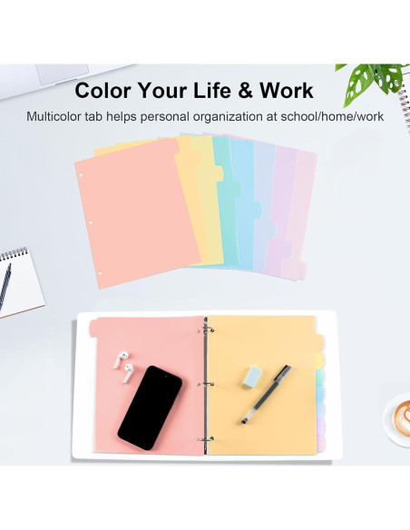 Separadores de Carpeta LRFWJS 8 Pestañas Reutilizables Carta Separadores de Carpeta LRFWJS 8 Pestañas Reutilizables Carta