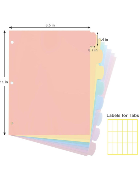 Separadores de Carpeta LRFWJS 8 Pestañas Reutilizables Carta Separadores de Carpeta LRFWJS 8 Pestañas Reutilizables Carta