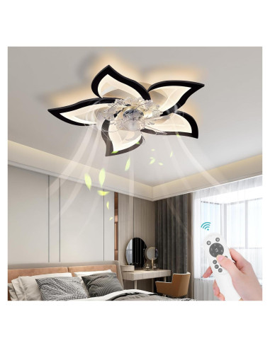 Ventilador de Techo Bevenus SLF-5H 69 cm Negro con Luz LED