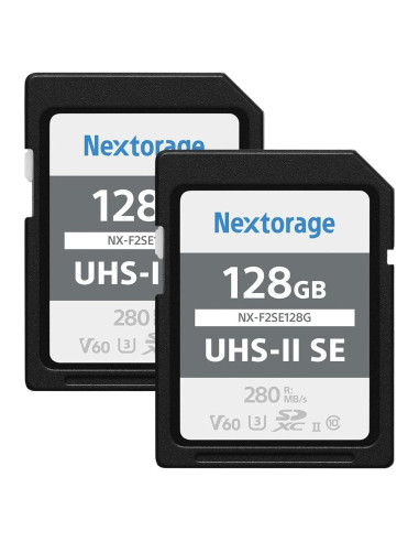 Nextorage 128GB 2 Pack SDXC UHS-II V60 100MB/s 280MB/s