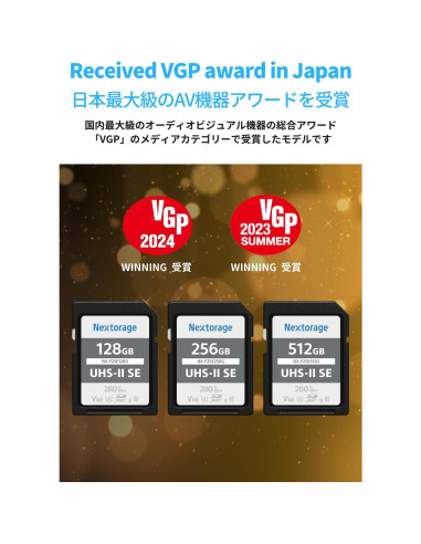 Nextorage 128GB 2 Pack SDXC UHS-II V60 100MB/s 280MB/s