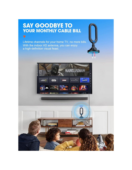 Antena de TV WU-MINGLU 4K Digital HDTV Interior 306g Antena de TV WU-MINGLU 4K Digital HDTV Interior 306g