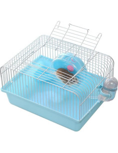Jaula para Hámster Gutongyuan con Rueda y Accesorios Azul 2