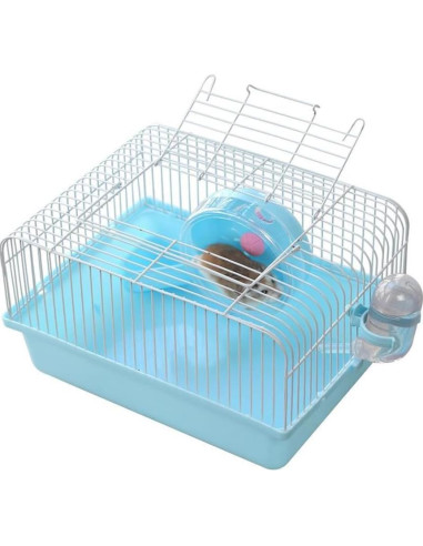 Jaula para Hámster Gutongyuan con Rueda y Accesorios Azul